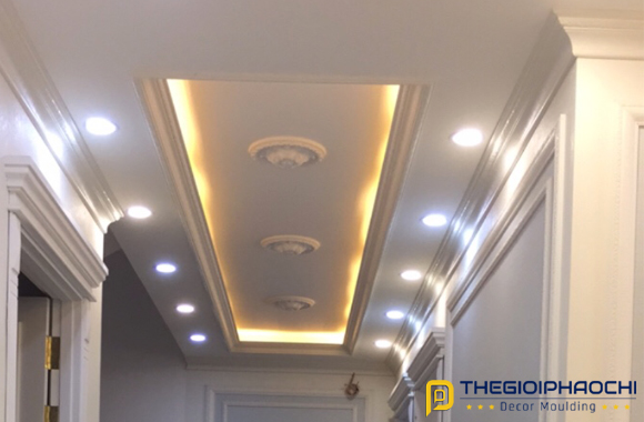 phào chỉ trần hàn quốc màu trắng pw-t120